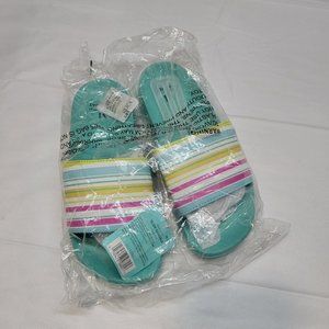 Martha Stewart Everyday Sandals Size Medium 5-6 Colorful Teal Slip On Shoes